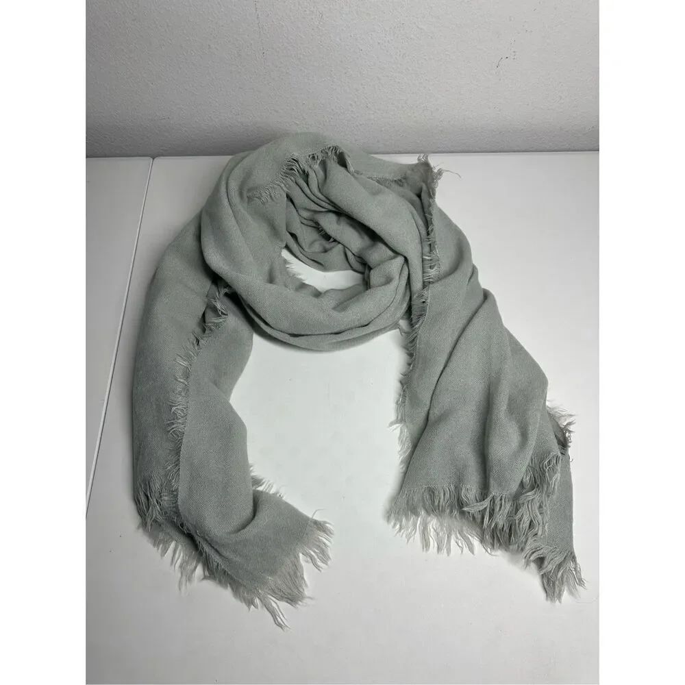 Tom Tailor Denim Wool Blend Scarf Shawl Wrap Gray 80”X42” See Description